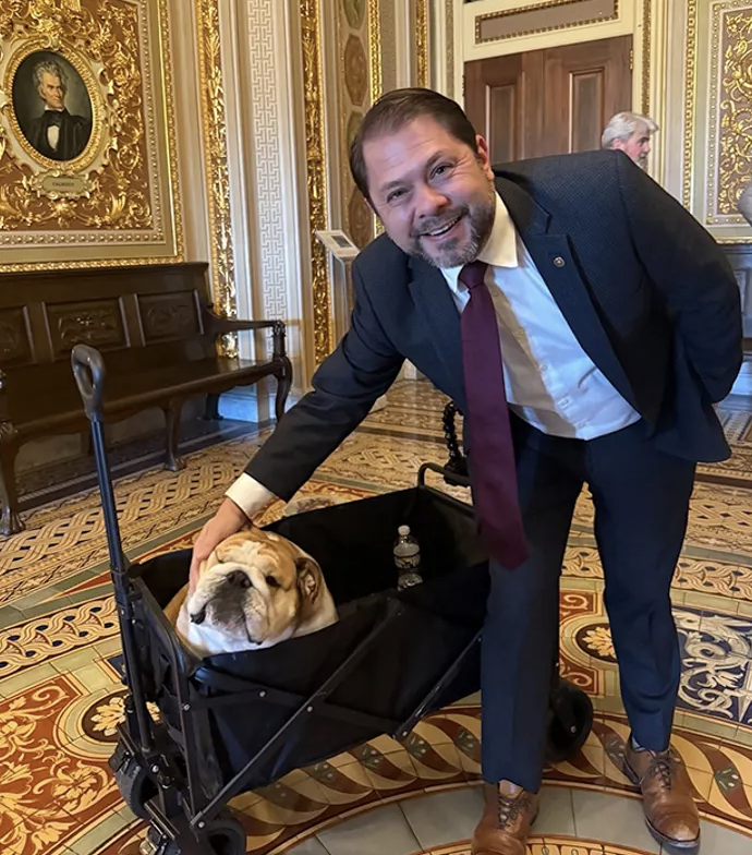 Senator Gallego and Babydog